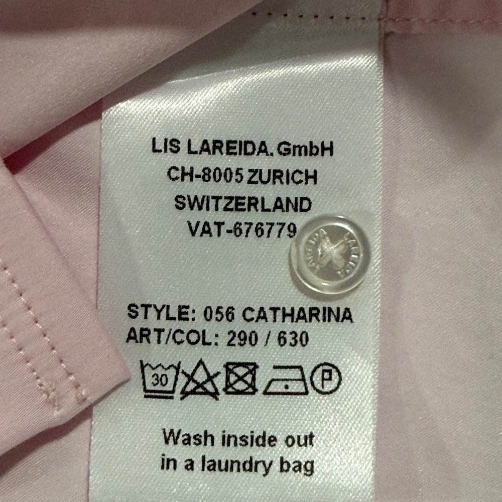 Lis Lareida Catharina Light Pink Stretch Cotton Blouse Size 38EUR  6-8US W433 - Picture 5 of 10